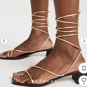 Loeffler Randall Gold Wrap Sandals